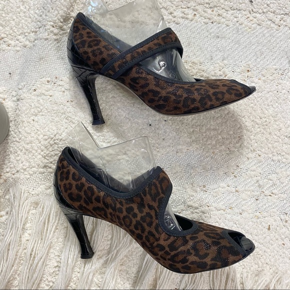DONALD PLINER Zsa heels cheetah brown leather croc - Picture 3 of 8